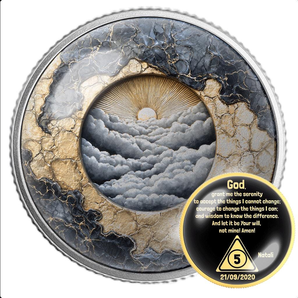 BestSeller Personalized Sobriety Medallion: AA NA Recovery Gift Set with eBook