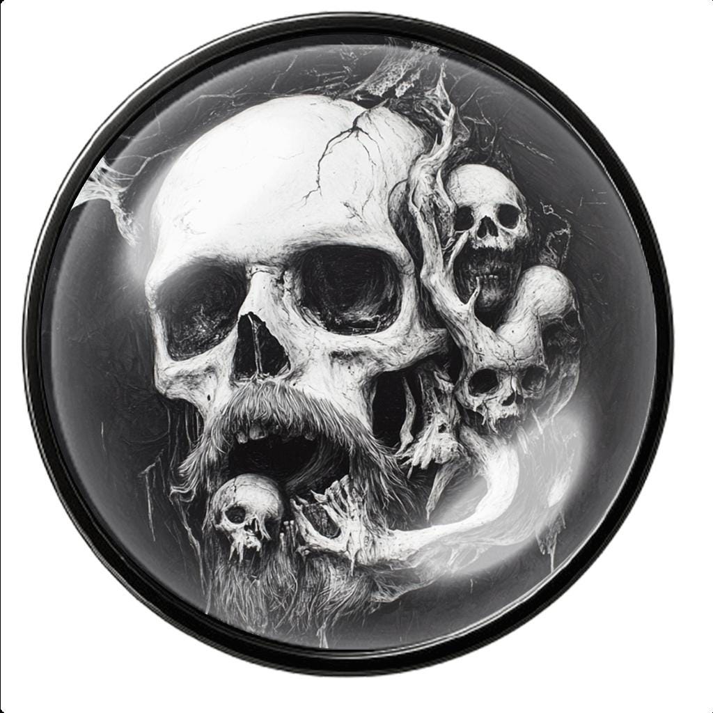 Black Sobriety Coin: Skulls & Demons, AA Medallion Recovery Gift