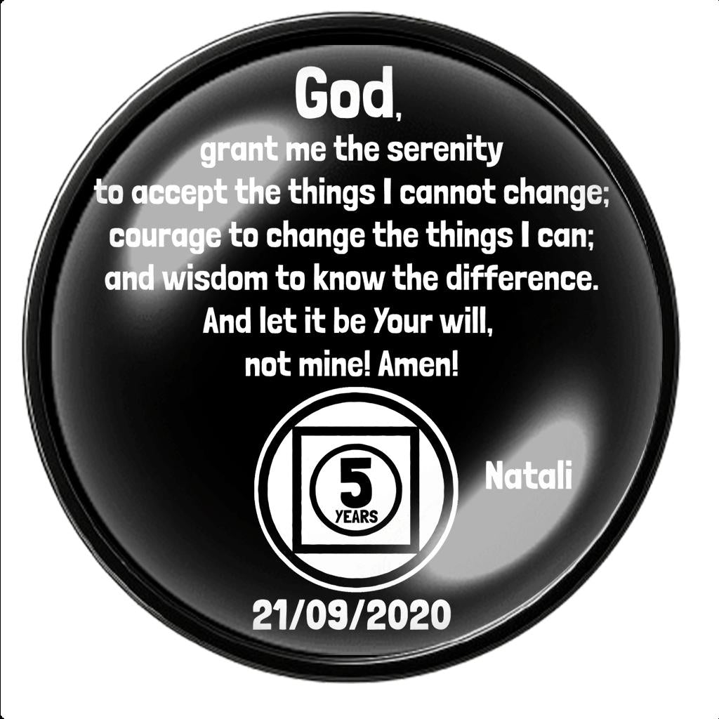 Skull Black Sobriety Coin – Alcoholics Anonymous Medallion, Recovery Gift